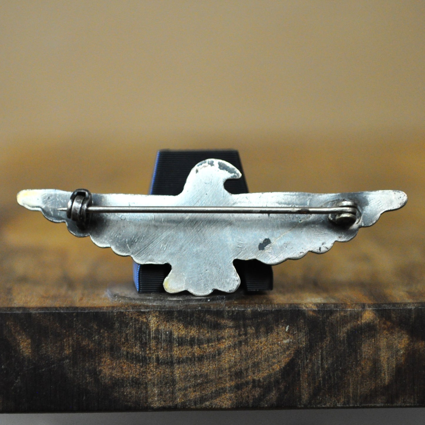 Vintage Native American Fred Harvey Style Silver-Toned Thunderbird Pin - 5.5 cm