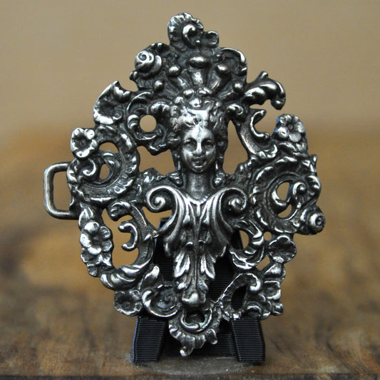 Vintage Sterling Marie Antionette Buckle - Art Nouveau Silver Accessory - 18g 925
