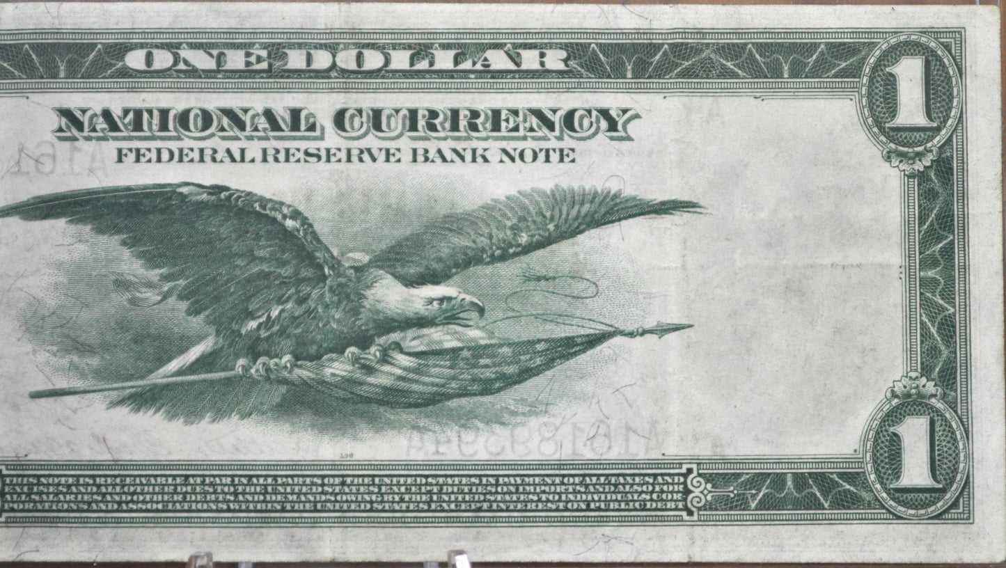 1918 1 Dollar Federal Reserve Note Large Size Fr709 - AU, Crisp Note - Chicago - 1918 One Dollar National Currency Note Fr#709