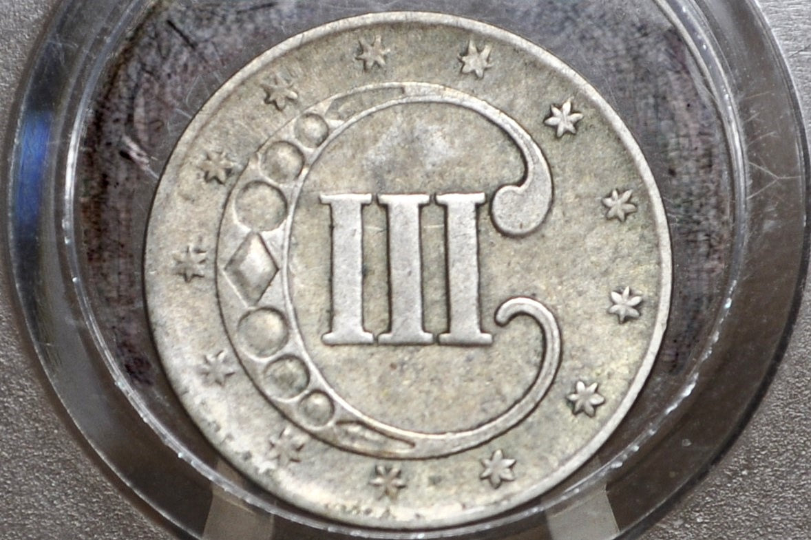 1851 Three Cent Silver US Coin - XF+ Grade / Condition (Luster) - 1851 3 Cent Trimes Silver 3 Cent Piece - Great Collection Piece