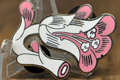 Official Big Bud Press "Flower Tangle" Lapel Pin - Big Bud Press Pink & White Flower Pin