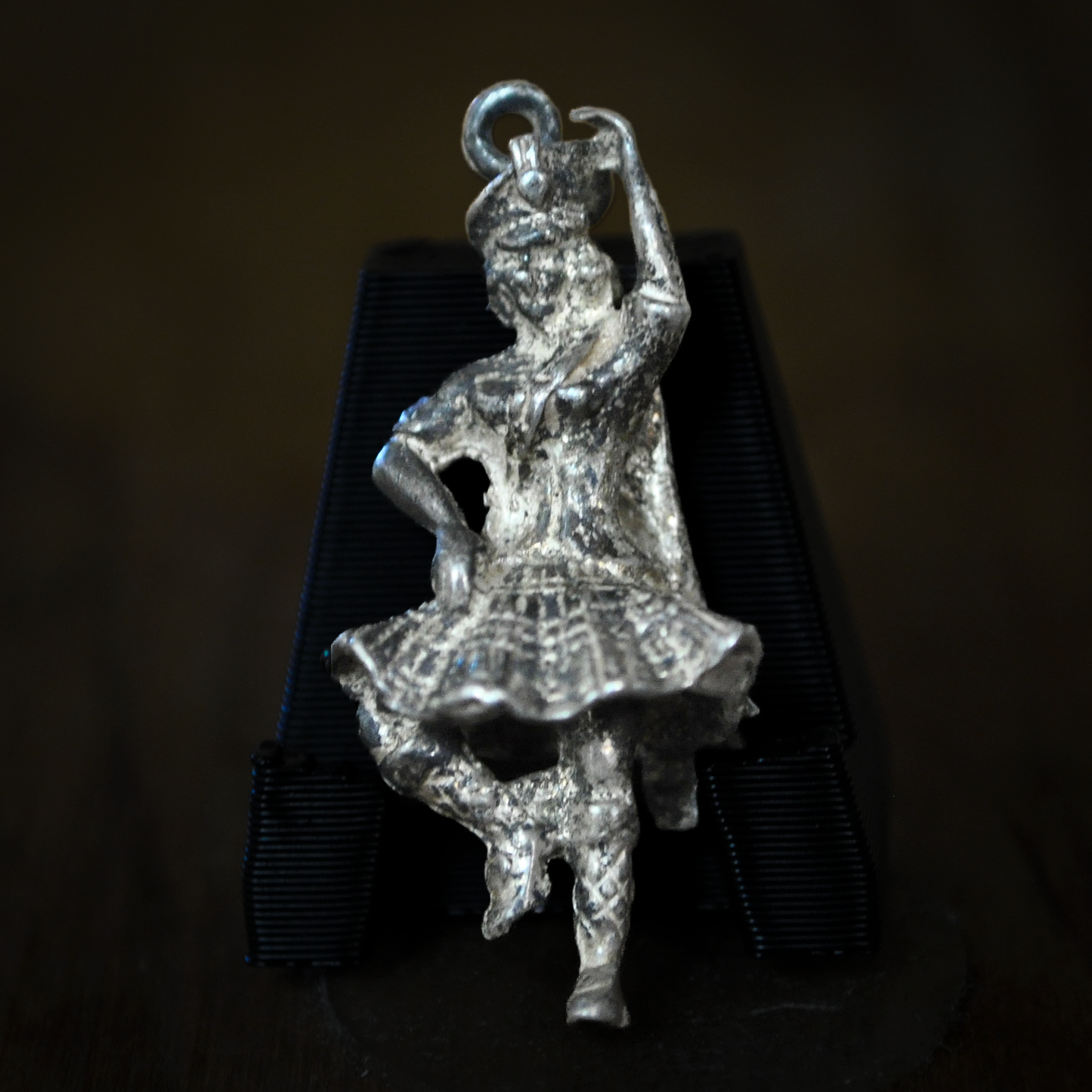 Vintage Sterling Silver Scottish Dancer Pendant - Highland Fling Dancer Charm Scotland Kilt and Sporran