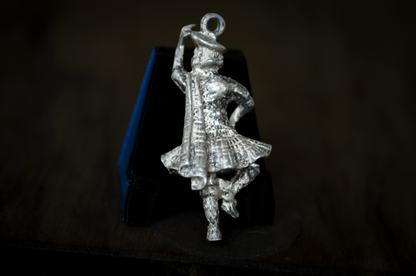Vintage Sterling Silver Scottish Dancer Pendant - Highland Fling Dancer Charm Scotland Kilt and Sporran