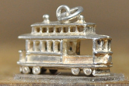 Vintage Beau Sterling Silver San Francisco Cable Car 3D Charm - Rare Beaucraft Sterling .925 San Francisco Trolley Charm, Circa 1960s