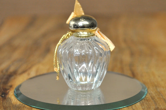 Vintage 1970s, Avon "Reproduced Exclusively for Representatives" Fluted Glass Perfume Bottle Empty - Vintage Avon Representative Achievement Gift: Clear Ribbed Glass Perfume Ornament Bottle