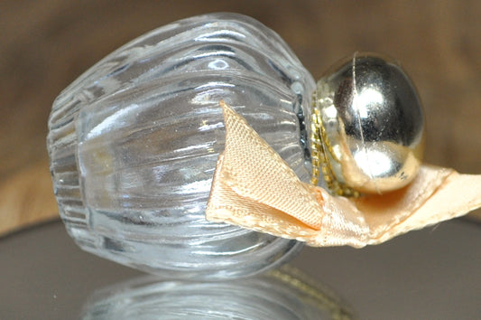 Vintage 1970s, Avon "Reproduced Exclusively for Representatives" Fluted Glass Perfume Bottle Empty - Vintage Avon Representative Achievement Gift: Clear Ribbed Glass Perfume Ornament Bottle