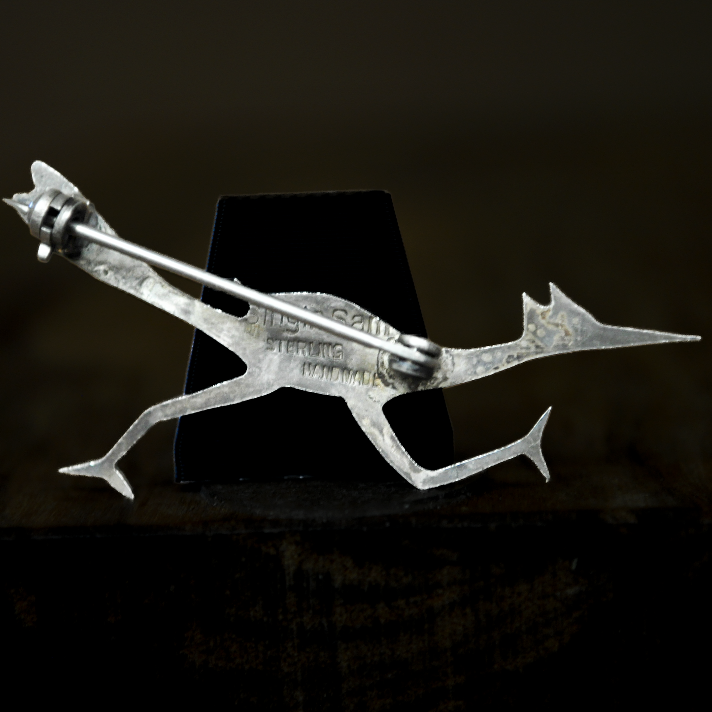 Handcrafted Sterling Silver Roadrunner Brooch Mid-Century Modern Bird Jewelry - Classic Sterling Silver Roadrunner Brooch By Singin Sam