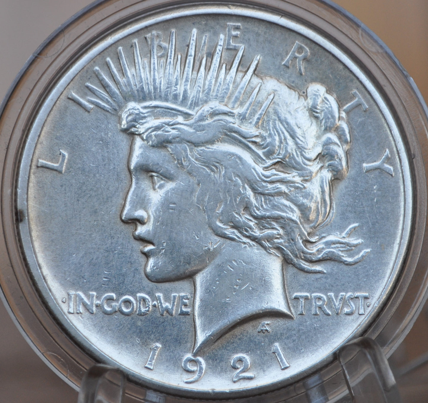 1921 Peace Silver Dollar - XF+ Detail, Cleaned - 1921 High Relief Peace Dollar Silver - Rarer Coin