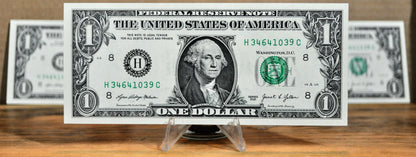 Set of 3 2021 1 Dollar Consecutive Federal Reserve Notes - St. Louis (H) Issue - 2021 One Dollar Sequential Serial Trio Notes - Fr.3007-H