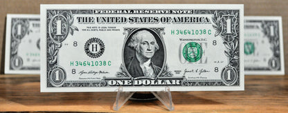 Set of 3 2021 1 Dollar Consecutive Federal Reserve Notes - St. Louis (H) Issue - 2021 One Dollar Sequential Serial Trio Notes - Fr.3007-H