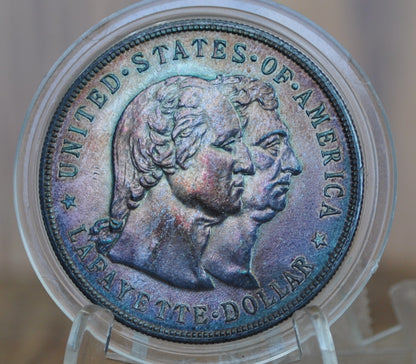 Authentic 1900 Lafayette Dollar - AU+, Cleaned, Great Color - Rarer Early US Commemorative - 1900 Lafayette Silver Dollar