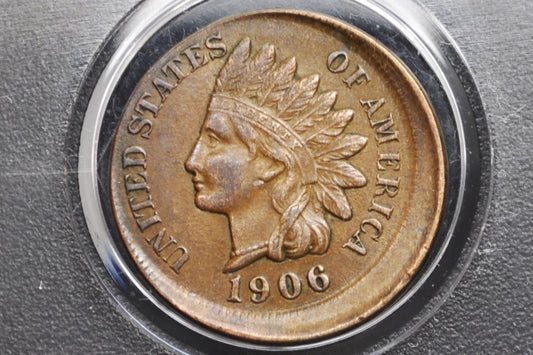 1906 Error Indian Head Cent Off Center - Struck 10% Off Center, AU - Great Unique Error Piece For a Collection