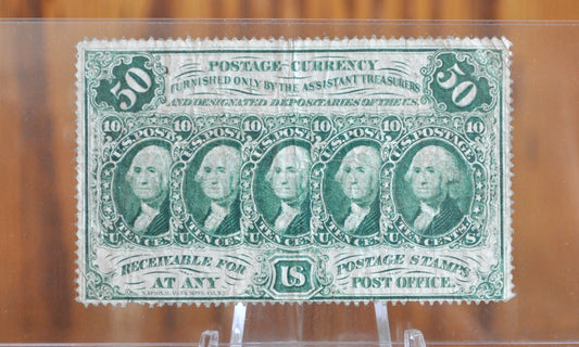 1st Issue Fractional Currency 50 Cents (Fr#1311) - VF+ Grade - Perforated, No Monogram First Issue Number 1241, Scarce