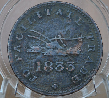 1833 Half Penny Token Upper Canada, "To Facilitate Trade" - 1/2 Penny Token Canada 1833 Canadian Token