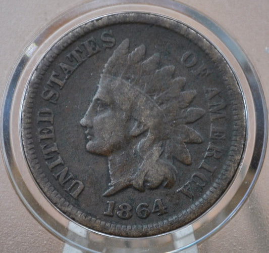 1864-L Indian Head Penny Bronze - VG Details, Faint L - 1864 L Cent - Bronze Variety L