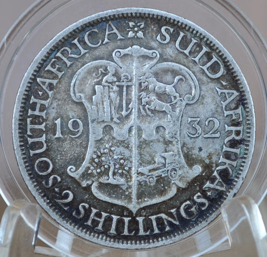 1932 South Africa 2 Shillings - Great Condition - 80% Silver - Two Shilling Coin 1932 UK Issue South Africa