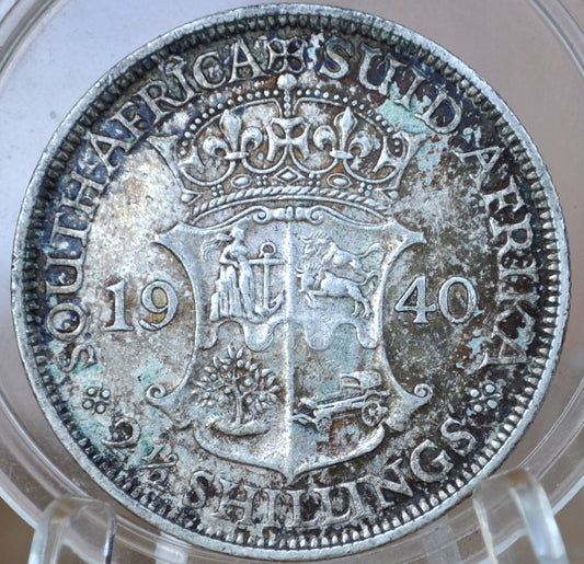 1940 South Africa 2 1/2 Shillings - Great Condition - 80% Silver - Two and a Half Shilling Coin 1932 UK Issue South Africa