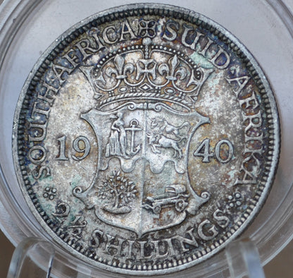 1940 South Africa 2 1/2 Shillings - Great Condition - 80% Silver - Two and a Half Shilling Coin 1932 UK Issue South Africa