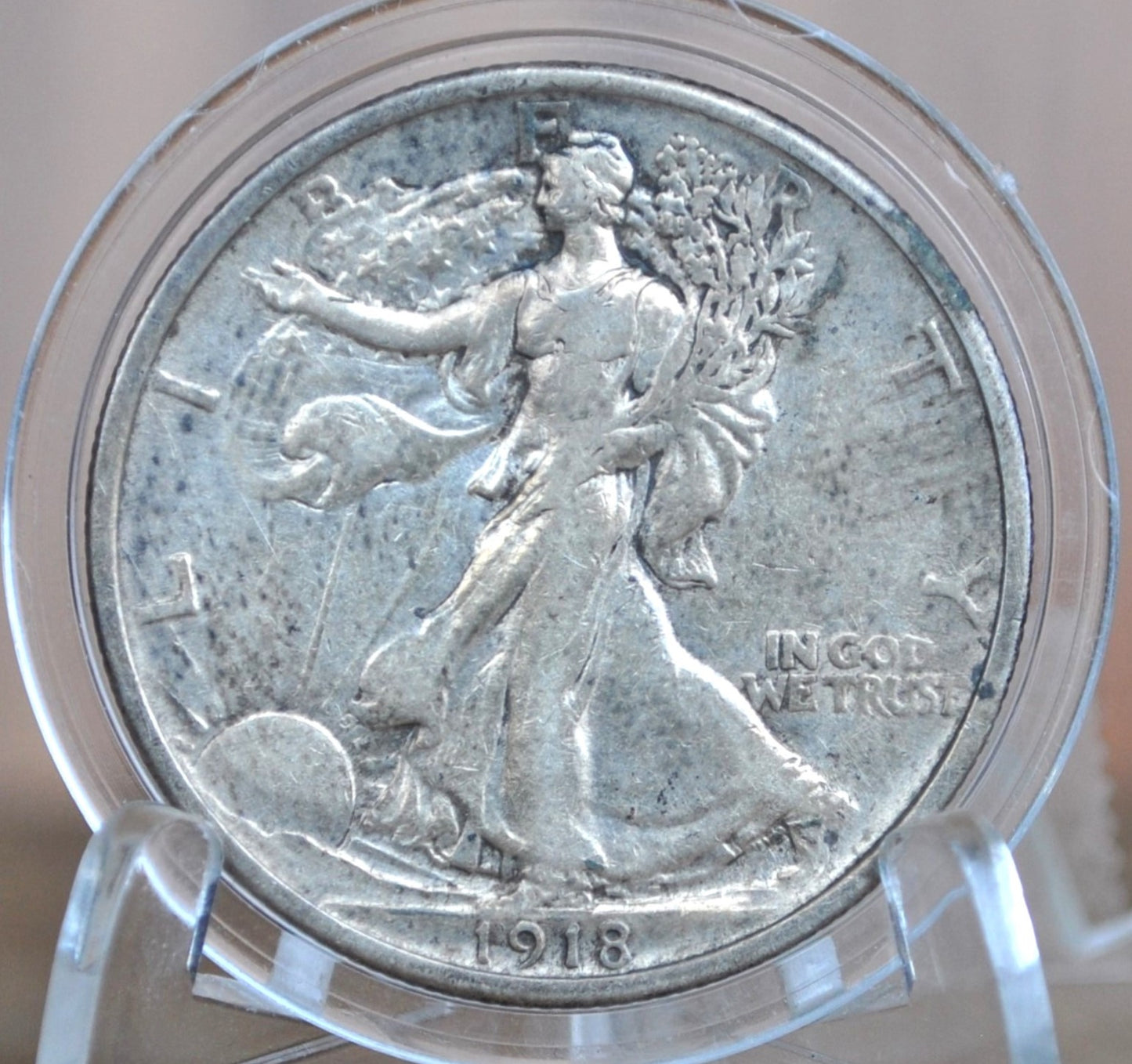 1918 Walking Liberty Half Dollar - VF (Very Fine) - Philadelphia Mint - Silver Half Dollar 1918P - 1918 P Liberty Walking Half Dollar 1918