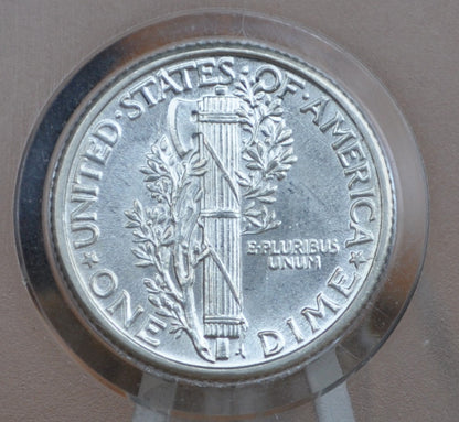 1928 Mercury Silver Dime - MS63 (Choice Uncirculated), Beautiful Mint Luster - Philadelphia Mint - 1928-P Mercury Head Dime / 1928P Winged Liberty Head Dime