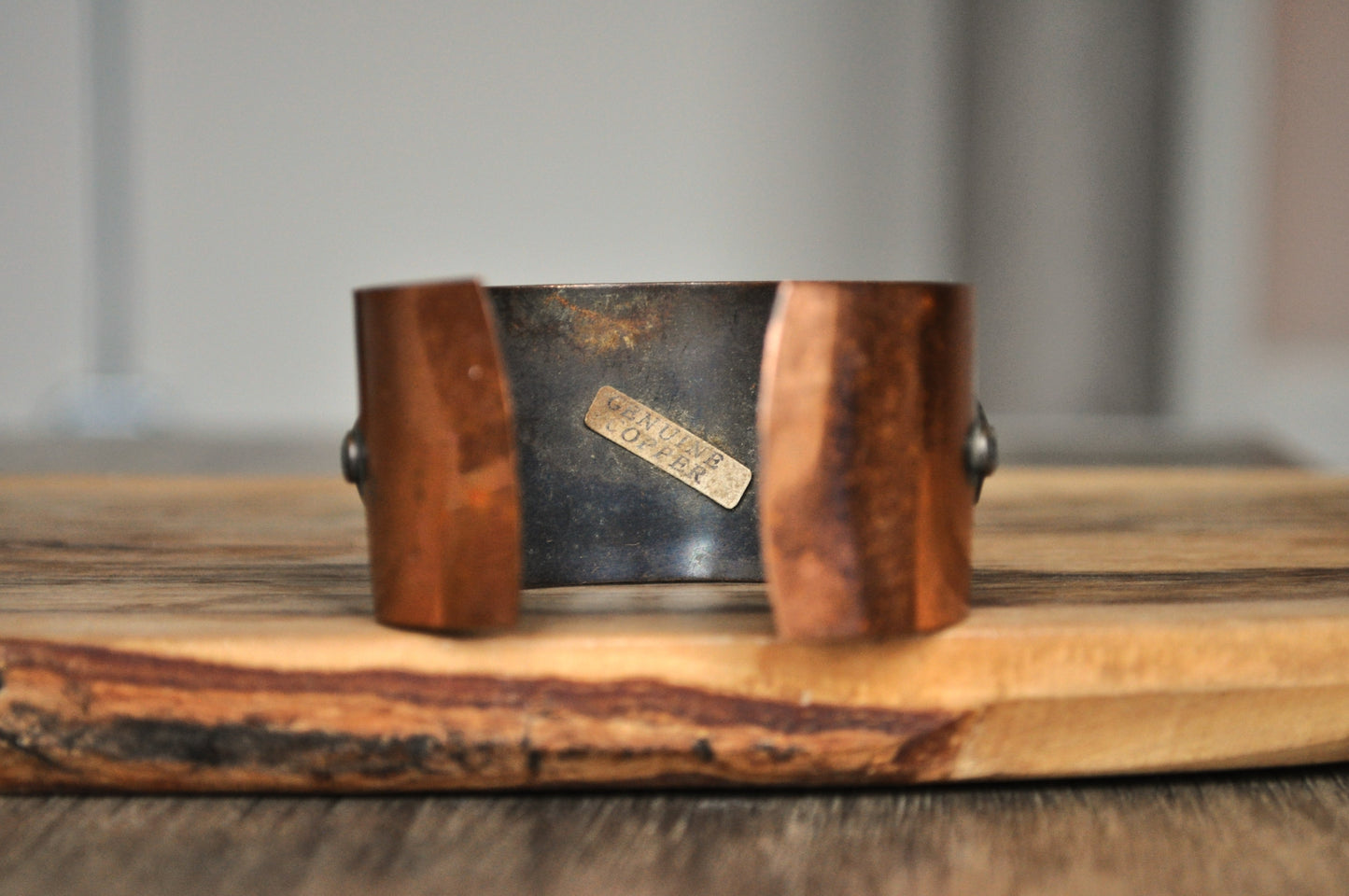 Beautiful Genuine Copper Geometric Design Wide Cuff Bracelet - 1.5" Wide, 7" Length - Authentic Copper - Vintage Copper Designed Cuff Bracelet