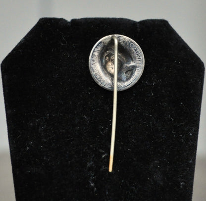 Stunning 1916 Mercury Dime 3D Repousse Face Stick Pin - Punched Out Liberty Face 1916 Mercury Dime - Unique Mercury Dime Liberty Face Hat Stick Pin