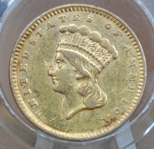 1856 Indian Princess Head One Dollar Gold Coin (Type 3) - XF+ Grade / Condition, Beautiful Coin - 1 Dollar Gold 1856 Indian Princess
