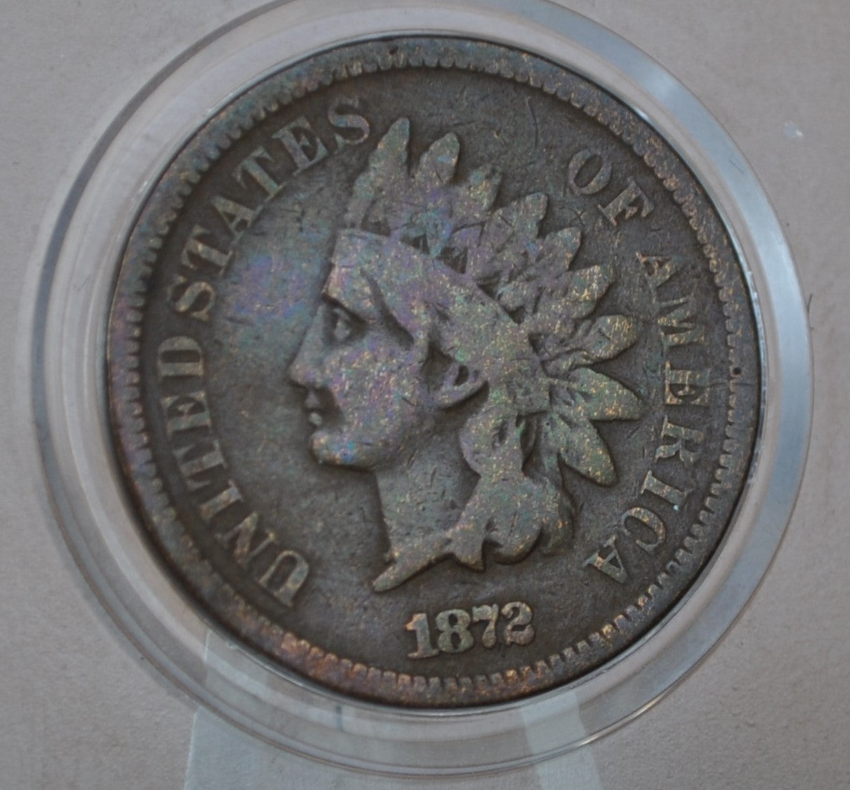 1872 Indian Head Penny - G+ (Good to Very Good) Grade / Condition - Key Date Indian Head - 1872 Cent, Hard to find Date
