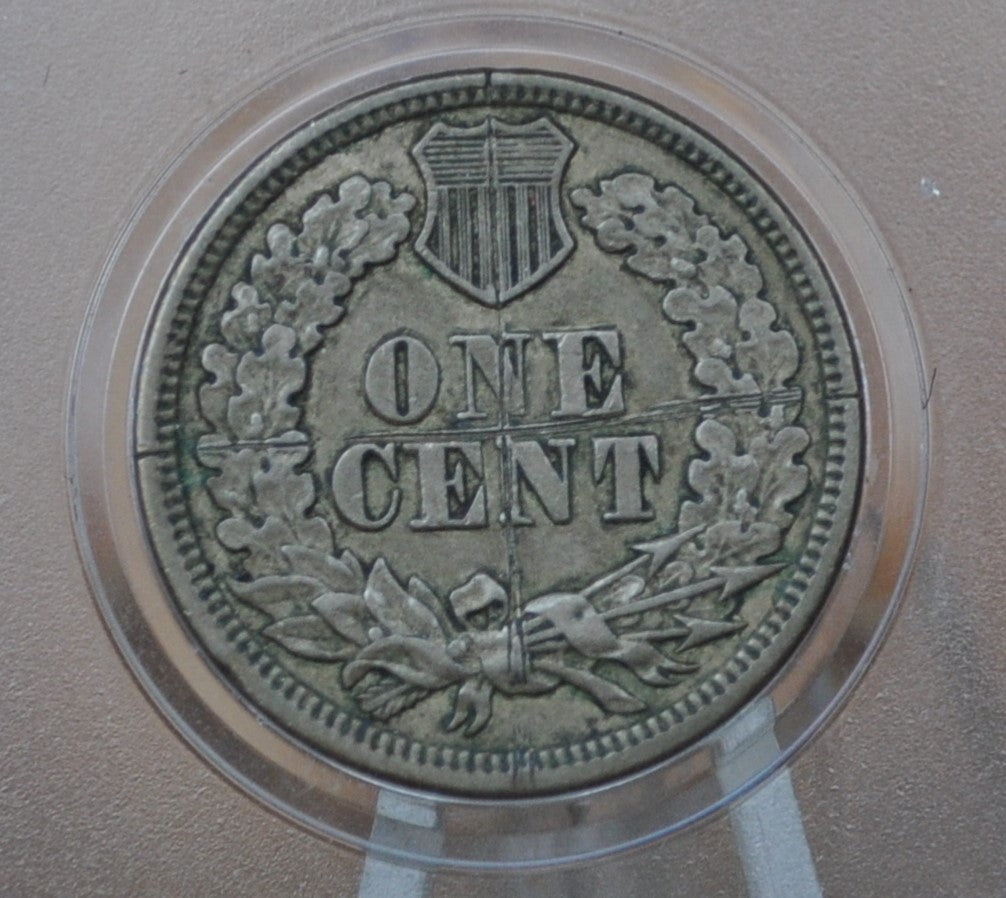 1863 Indian Head Penny - XF Detail, Large Scratches - Early Date - Civil War Era Cent - 1863 Indian Cent