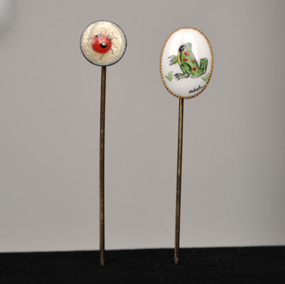 Vintage Hat Stick Pins! Choice of Pin! Some Signed - Gold and Silver Toned Pins - Fun Frog Hat Pins! Elegant Antique Lapel Stick Pins