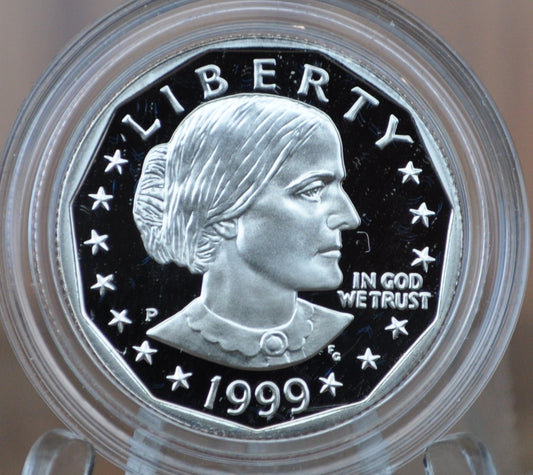 1999-P Susan B Anthony Proof Dollar  - Proof Strike, In Original Mint Packaging with Certificate of Authenticity - Beautiful Proof Coin