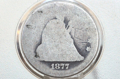 1877-S Seated Liberty Quarter  - Fair, Very Worn - 1877 S Silver Quarter / 1877 Liberty Seated Quarter