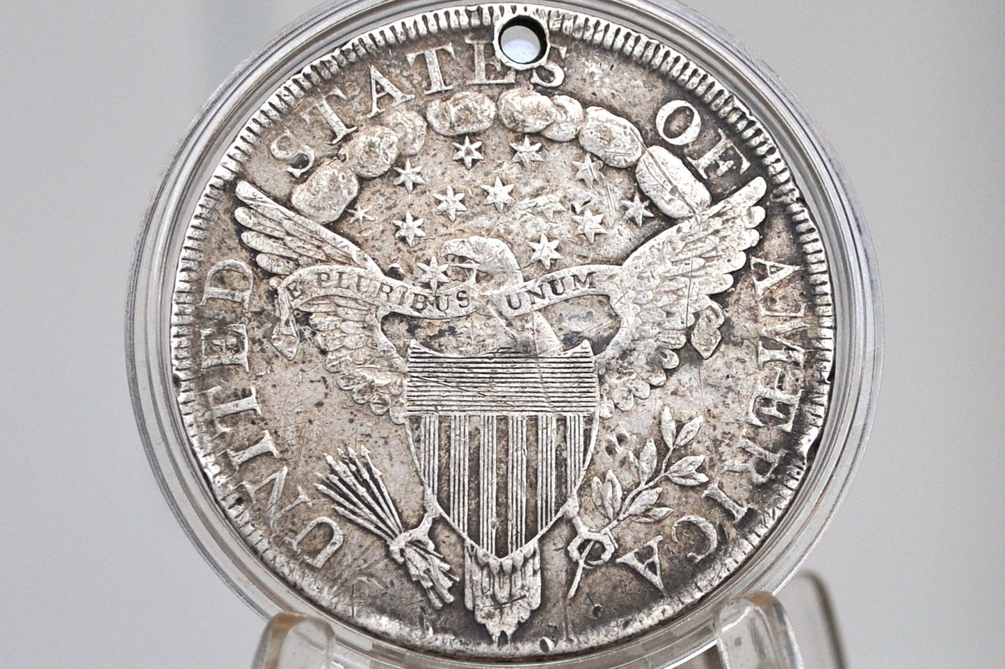 1799 Draped Bust Dollar - VF Details, Holed - 1799 US Silver Dollar Coin - US Dollar 1799 Early American Coin, Scarce Type, Authentic