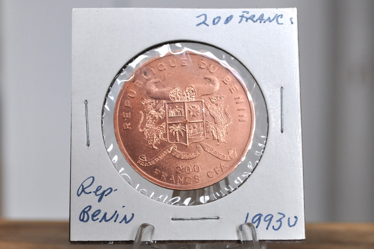 1993 200 Francs CFA Republique Du Benn - Sailing Ship Preussen Copper Coin 200 Francs 1993 - Two Hundred Francs Copper Coin