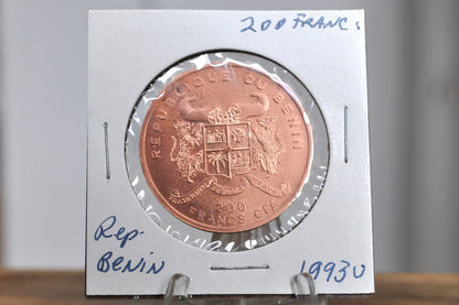 1993 200 Francs CFA Republique Du Benn - Sailing Ship Preussen Copper Coin 200 Francs 1993 - Two Hundred Francs Copper Coin
