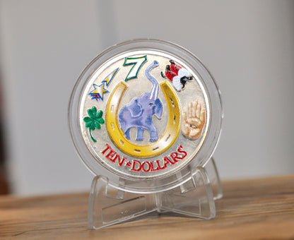 2000 Republic of Liberia Colorized 10-Dollar Coin - The Love of Liberty Brought us here, Republic of Liberia 10 Dollar Token