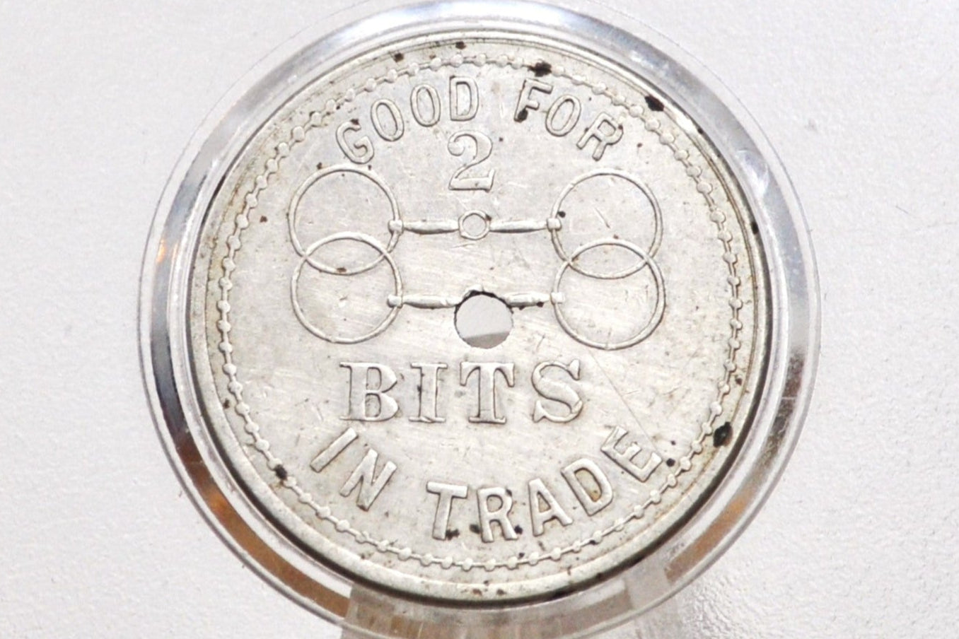1900 San Francisco Horse bridle 2-bit token - 2 horse bridle bit token from California Mills Novelty Co.