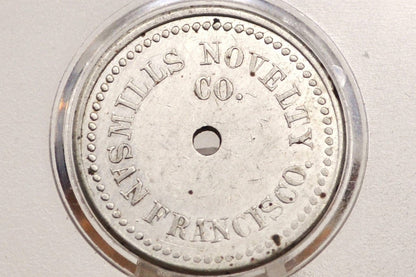 1900 San Francisco Horse bridle 2-bit token - 2 horse bridle bit token from California Mills Novelty Co.