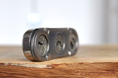 Carfare Carrier Denver Tramway Pocket Transportation Token Holder with 5 tokens - Subway Carfare Metal Carrier 3-coin slot with 5 transit coins - Denver Transit Coin Holder with Five Transit Tokens