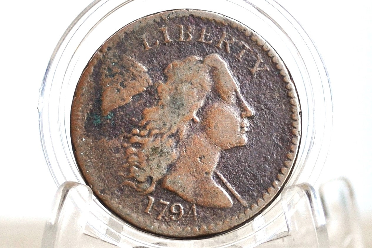 1794 Liberty Cap Large Cent - VF Details - Rare Coin Type - US Large Cent 1794 Liberty Cap Cent