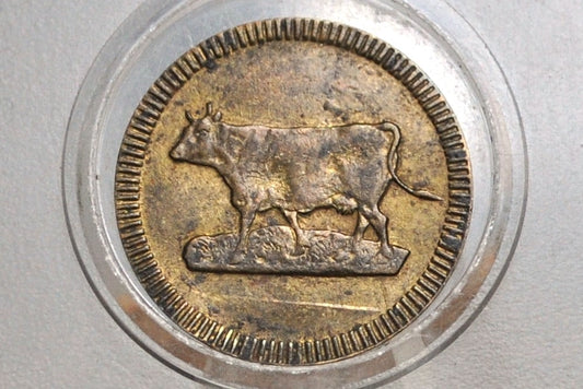 German Spielmark Cow and Lion Game Token - Cow/Lion German Speil Marke Token (ND)