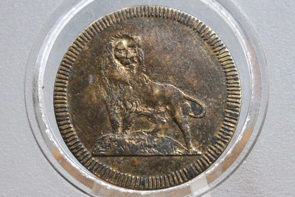 German Spielmark Cow and Lion Game Token - Cow/Lion German Speil Marke Token (ND)