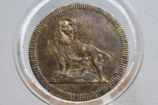 German Spielmark Cow and Lion Game Token - Cow/Lion German Speil Marke Token (ND)