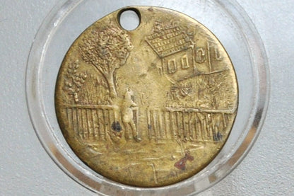 Cycling decorative 1940s medal ornament - Wendell August Forge 1940s decorative medal - Biking/motorcycle 1940s medallion