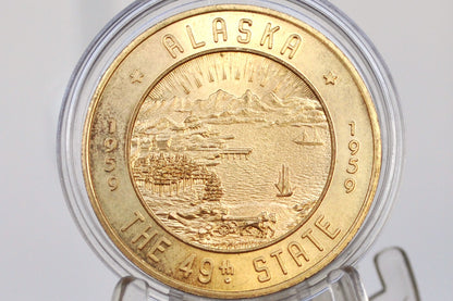 1959 Alaska the 49th State Souvenir Token 1$ in trade - One Dollar in Trade Alaska the 49th State Trade Token