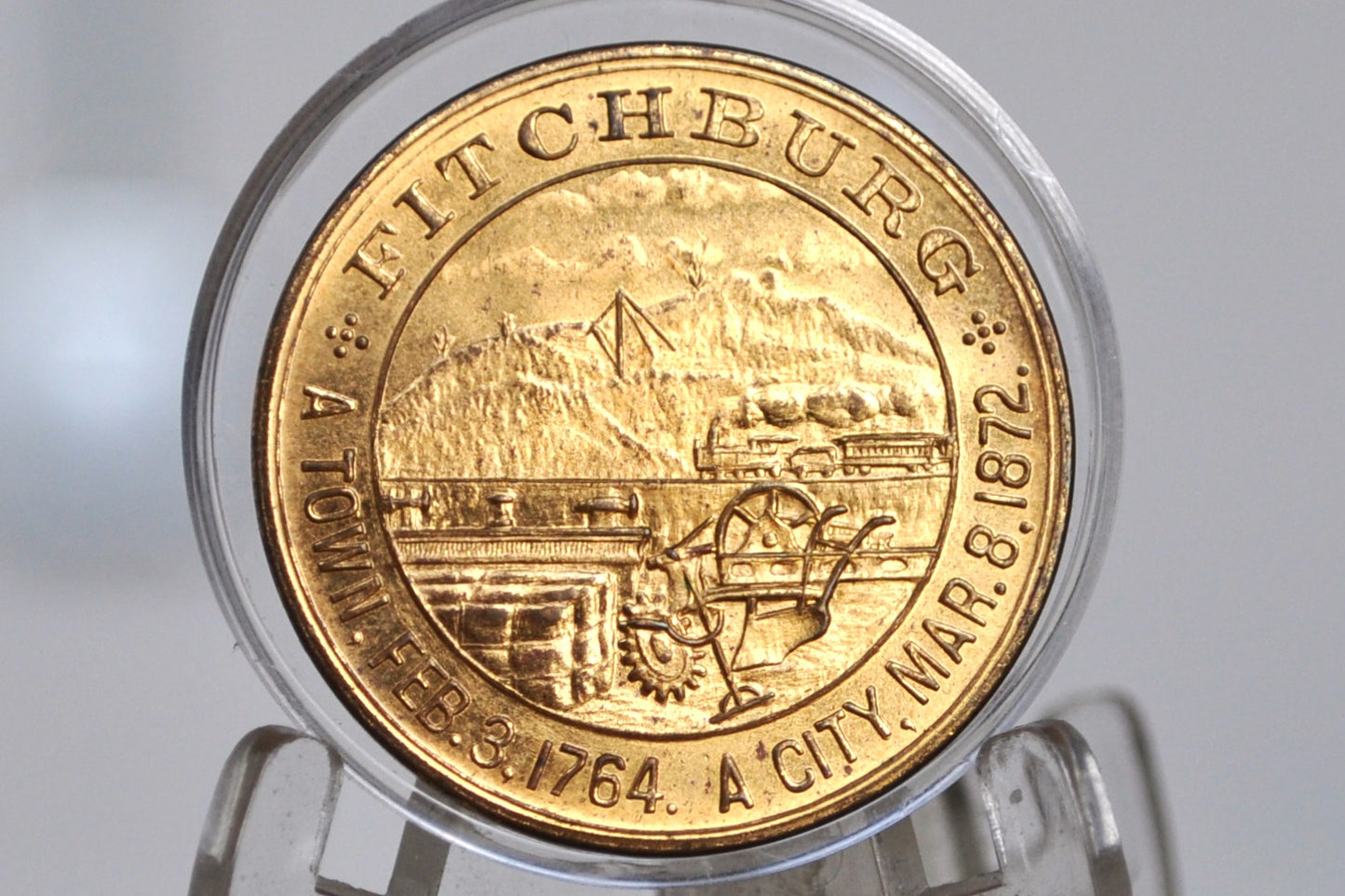 1630-1930 Massachusetts Bay Tercentenary Medal Fitchburg town/city establish dates commemorative token - Commemorative medal 1930 Massachusetts Bay Tercentenary, Fitchburg - Fitchburg Anniversary of Massachusetts Bay Tercentenary 1930