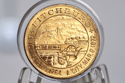 1630-1930 Massachusetts Bay Tercentenary Medal Fitchburg town/city establish dates commemorative token - Commemorative medal 1930 Massachusetts Bay Tercentenary, Fitchburg - Fitchburg Anniversary of Massachusetts Bay Tercentenary 1930