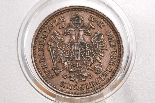 1 Kreuzer from the Austrian Empire 1881 - 1881 Austria coin one Kreuzer *Not Mint Marked