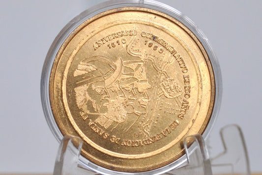 1960 Sante Fe New Mexico 350th Anniversary 50 Cent Trade Token - 350th Anniversary Santa Fe Banks commemorative Token - 50 Cent Santa Fe Trade Token
