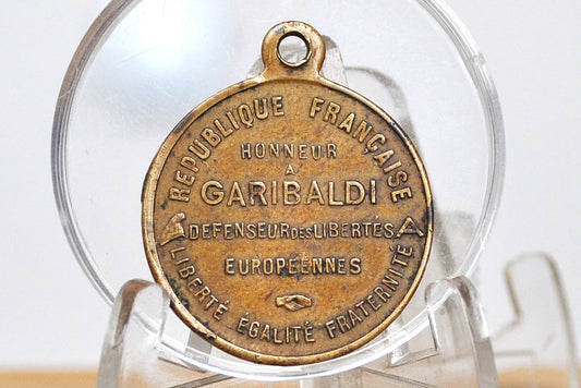 Guiseppe Garibaldi Pendant, defender of European freedoms, 19th century - French Medal, Dedicated to Giuseppe Garibaldi, the nationalist